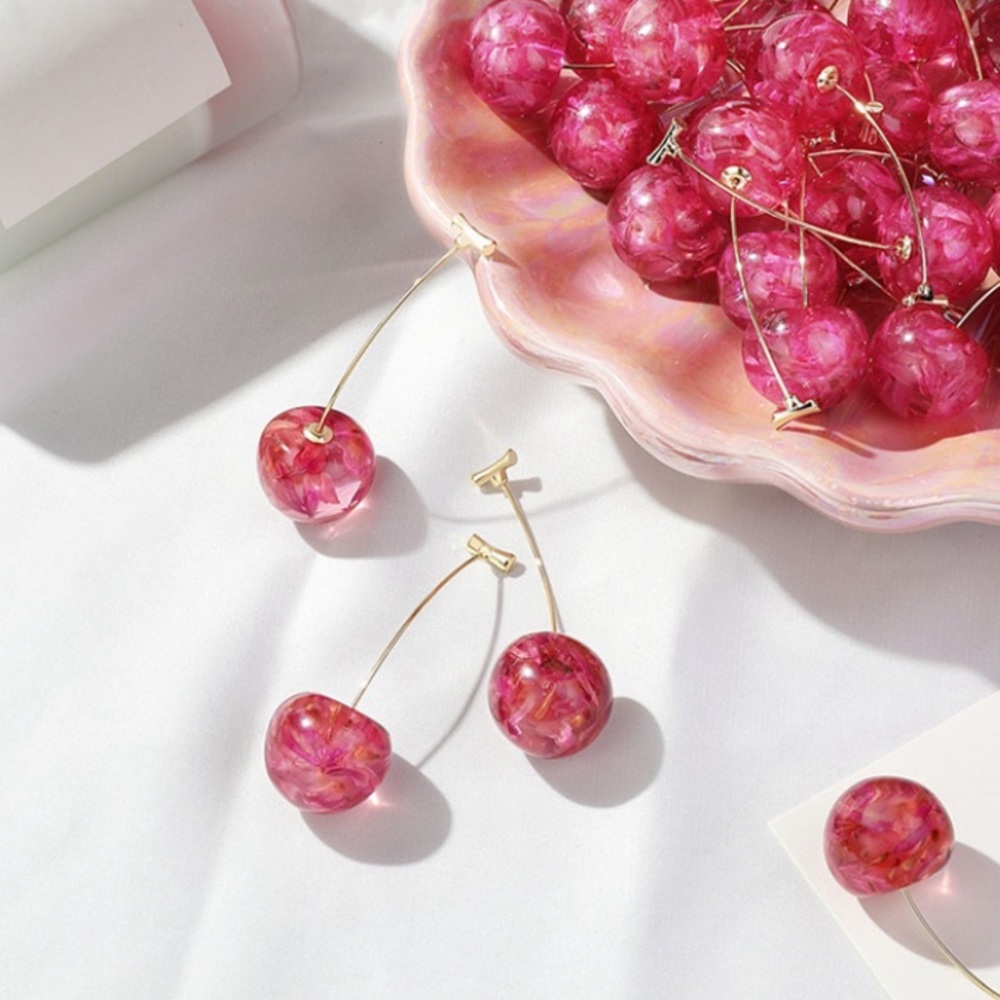 Cherry drop earrings - Picture 4 of 9
